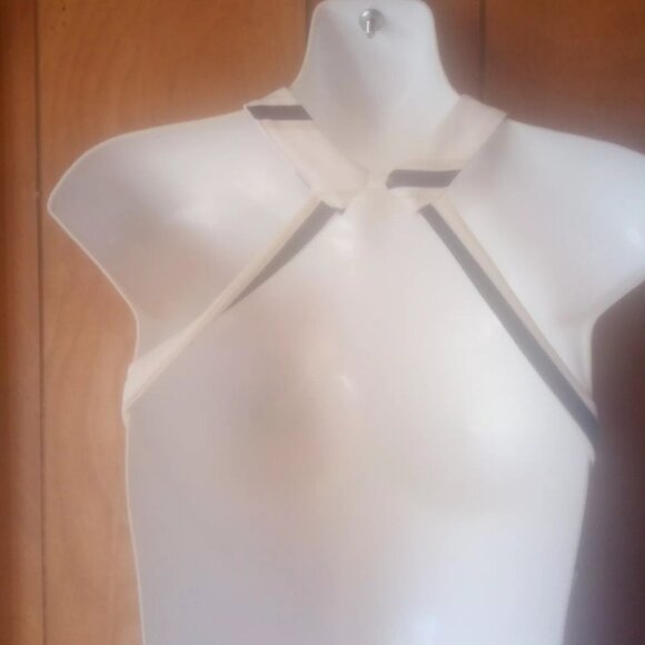 L'atiste Women's White Striped Romper Size S - Picture 4 of 4